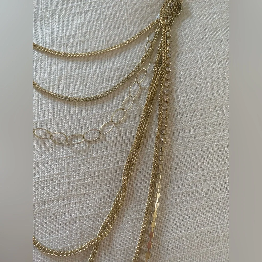 Gold Multi-Chain Long Fashion Necklace